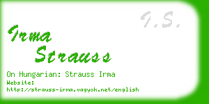 irma strauss business card